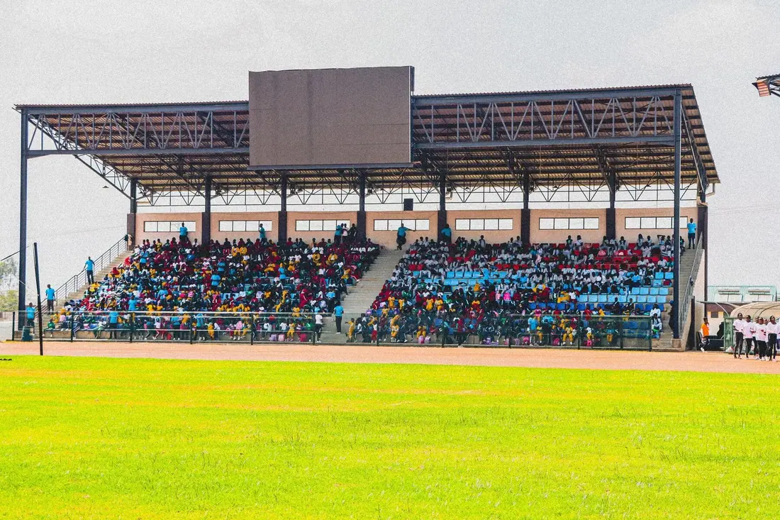 The stadium and stands