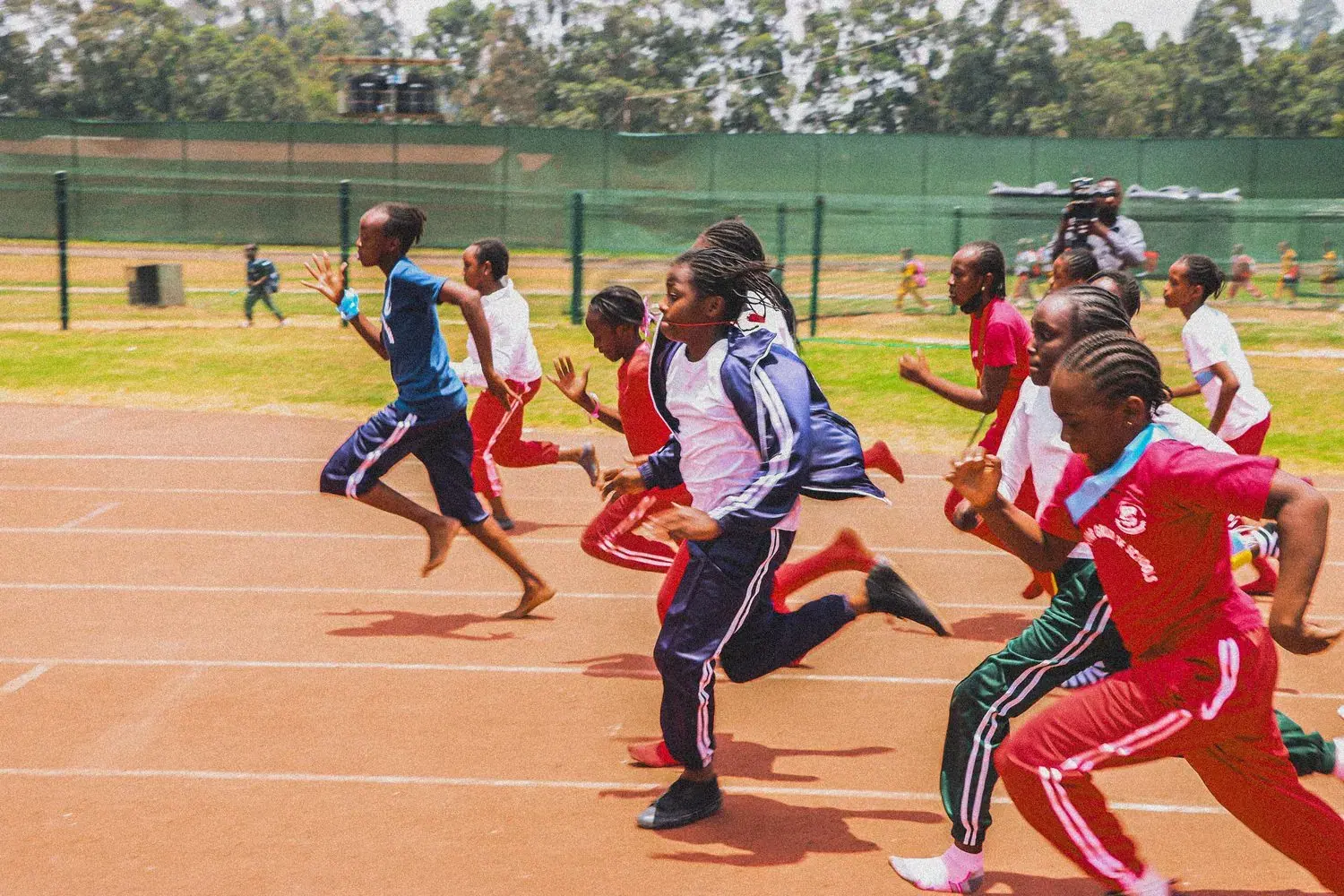 Athletics on the running track